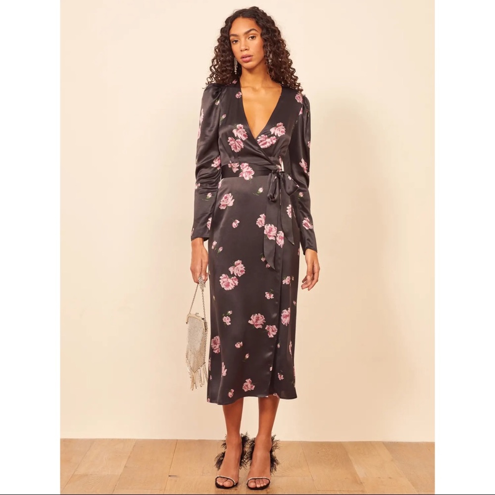 NEW Reformation Toronto Floral Midi Slit Dress - Picture 13 of 16